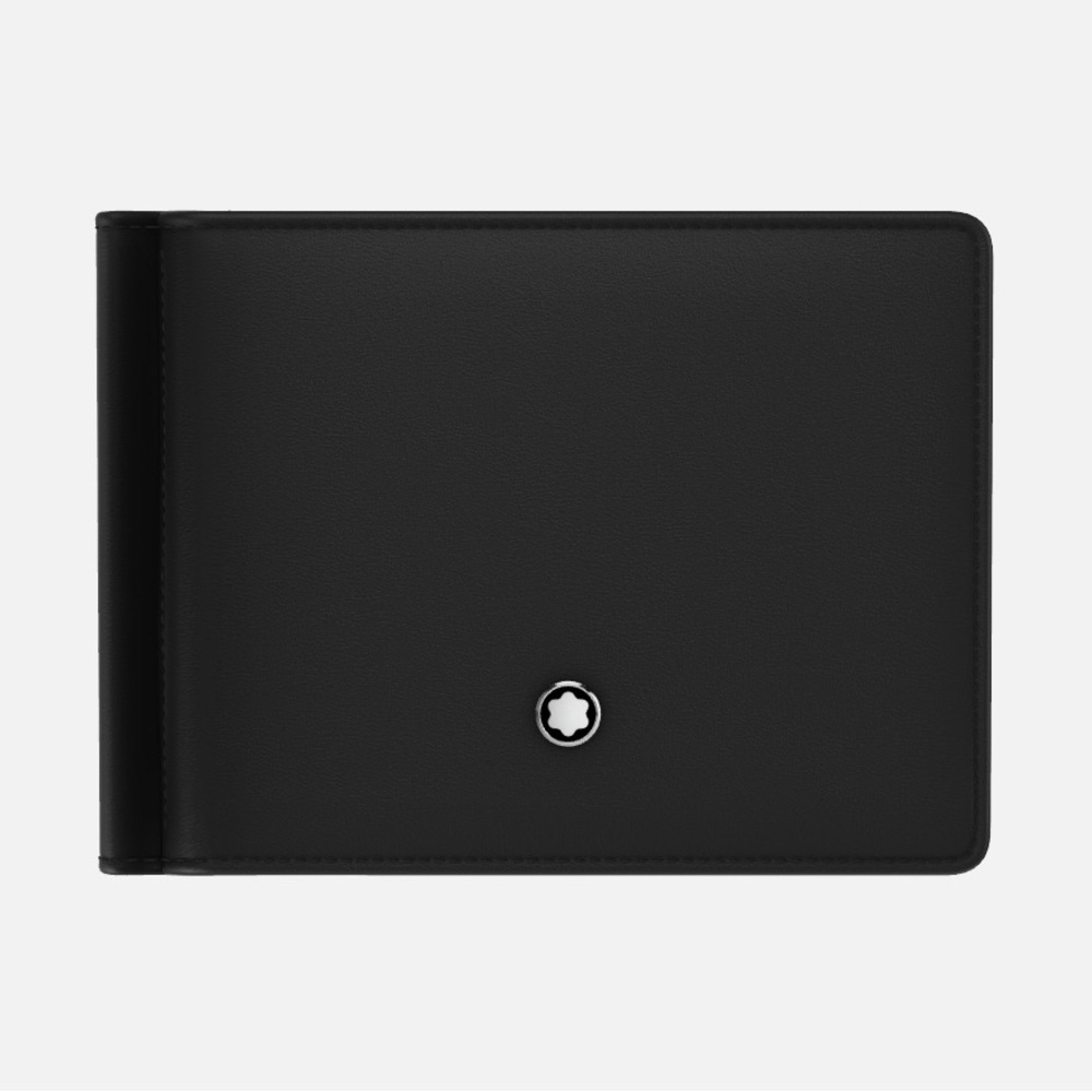 Montblanc Leather Bifold Wallet with Money Clip, Black